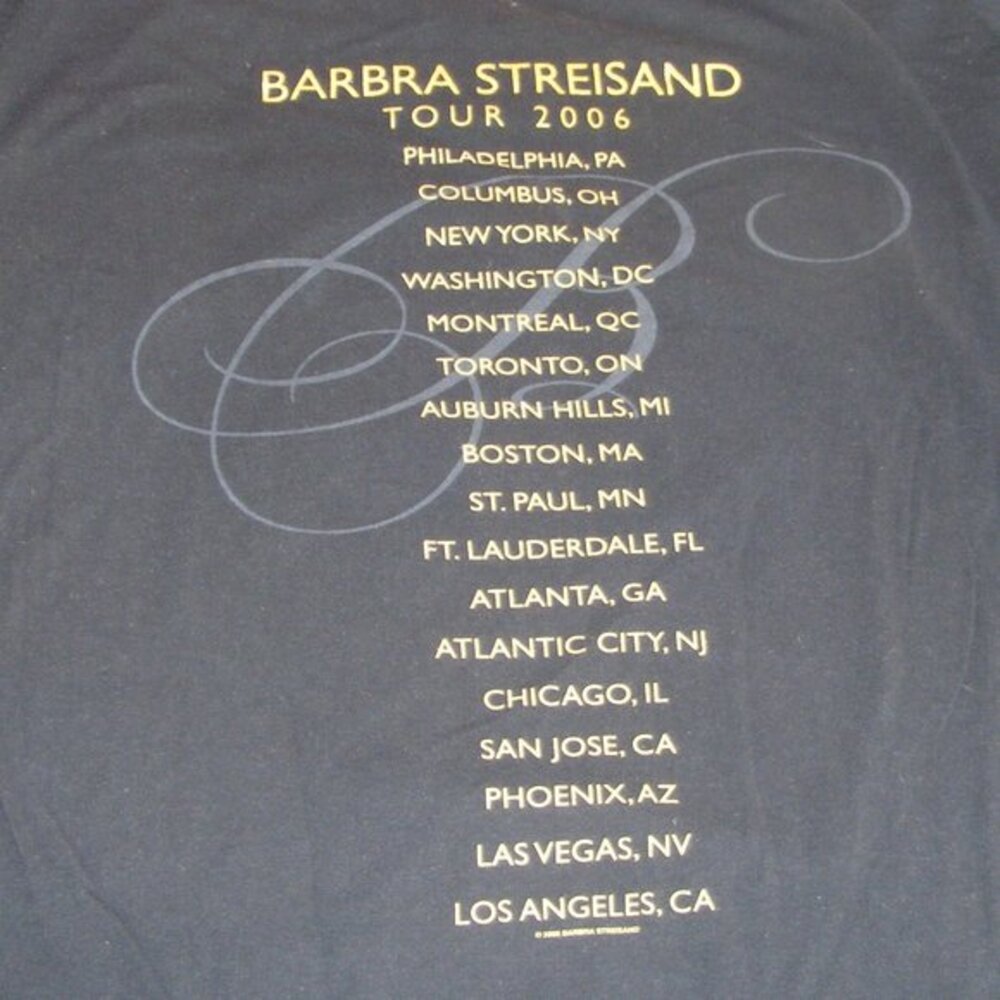 BARBRA STREISAND Concert Tshirt, L, Profile, 2006 - Picture 6 of 9